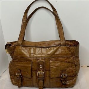Ralph LAURN CROC EMBOSSED SATCHEL